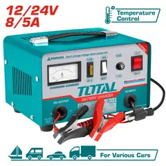 TOTAL TOOLS - Cargador de Baterías Automotriz de 12 y 24 V 110V/60hz