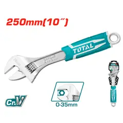 TOTAL TOOLS - Llave Ajustable con Mango 0-35mm 10 Pulgadas