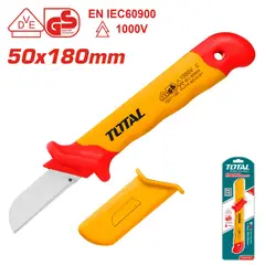 TOTAL TOOLS - Cuchilla Pelacable Aislada a 1000V Hoja Acero Inox 50 X 180 mm