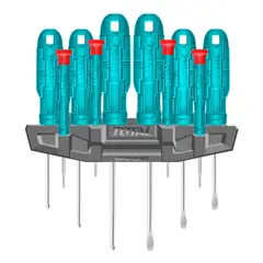 TOTAL TOOLS - Juego 10 Destornilladores Phillips Planos y Torx Cr-V en Blíster
