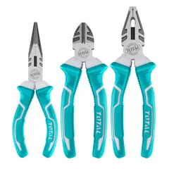 TOTAL TOOLS - Juego de Alicates 3 Piezas Combinado 8" de Punta Larga 6" y Corte Diagonal 6"