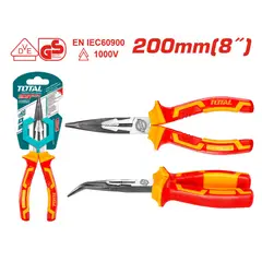 TOTAL TOOLS - Alicate Aislado Punta Curva 8 Pulgadas 200 mm 1000V