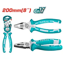 TOTAL TOOLS - Alicate Combinado Acabado Negro Pulido 200 mm 8 Pulgadas
