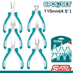 TOTAL TOOLS - Juego de Alicates 6 Piezas Combinados 4.5 Pulgadas