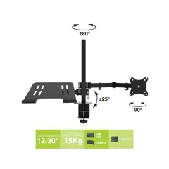 ELECTRIC LINE - Soporte de Escritorio Dual para Monitor y Portatil