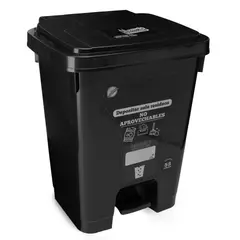 ENERGY PLUS - Caneca Reciclaje Grande 53l Papelera de Pedal Negro