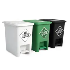 ENERGY PLUS - Punto Ecológico De 8Lts Con 3 Canecas De Reciclaje Con Pedal