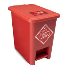ENERGY PLUS - Caneca De Reciclaje Plástica Roja Papelera Con Pedal 8 Lts