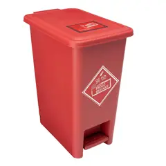 ENERGY PLUS - Caneca de Reciclaje Plástica Roja Con Pedal 12 Lts