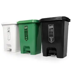 ENERGY PLUS - Punto Ecológico Con 3 Canecas Reciclaje Con Pedal 35L