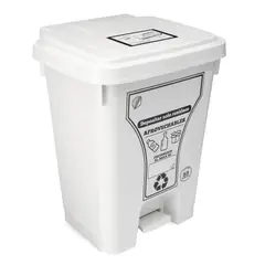 ENERGY PLUS - Caneca Reciclaje Grande 53l Papelera de Pedal Blanca