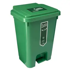 ENERGY PLUS - Caneca Reciclaje 35L Grande Plástica De Pedal Verde