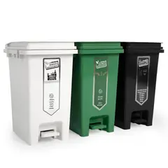 ENERGY PLUS - Punto Ecológico 20L Autoenganche 3 Canecas Con Pedal