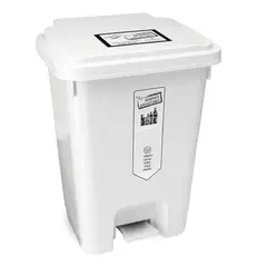 ENERGY PLUS - Caneca Reciclaje Grande 35l Plástica de Pedal Blanca