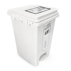 ENERGY PLUS - Caneca De Reciclaje 20L Con Autoenganche Blanca Pedal