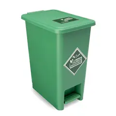 ENERGY PLUS - Caneca de Reciclaje Plástica Verde Con Pedal 12 Lts