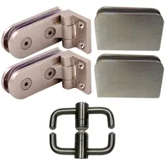 GENERICO - Division Baño Kit Para Puerta Batiente + Fijo
