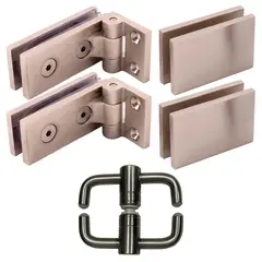 GENERICO - Division Baño Kit Para Puerta Batiente + Fijo