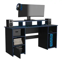 RTA DESIGN - Escritorio Gamer Keria 88x157 Rta Wengue Azul