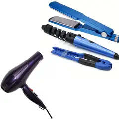 52 BITS - Secador + Plancha Cabello + Rizador + Peine Pelo Alisa