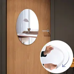 GENERICO - Espejo Lámina Vinilo Adhesivo para Pared Ovalado