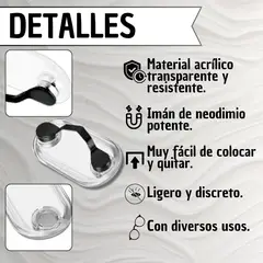 GENERICO - Clip Soporte Magnético Universal para Gafas Plata