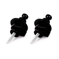 GENERICO - Botón de Bloqueo para Correa Guitarra Par Colores Straplocks Negro