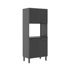 BERTOLINI - Despensa De Cocina En Acero 80Cm 4 Puertas Incluye Mesón Gris