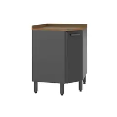 BERTOLINI - Mueble Inferior de Cocina En Acero 48x26cm Con Mesón Gris