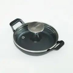VICTORIA - Mini Cazuela De Hierro Fundido Con Tapa De Vidrio 14 Cm