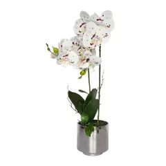 JUST HOME COLLECTION - Planta Artificial Orquídea Premium 29x55cm Blanco Jardín