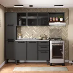 BERTOLINI - Mueble Superior 120 Cm Cocina Estilo Acero 3 Puertas