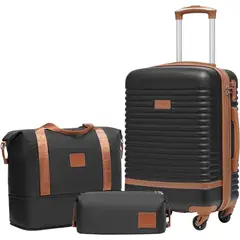 COOLIFE - Set de Maletas de 3 Unidades Negro