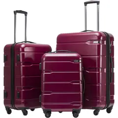 COOLIFE - Set de Maleta de 3 Unidades Velís Rosa