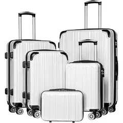COOLIFE - Equipaje Expandible 3 Piezas Blanco