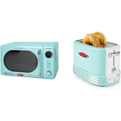 NOSTALGIA - Horno Microondas Compacto Y Tostadora De Pan