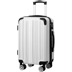 COOLIFE - Maleta de Equipaje Ampliable Blanca
