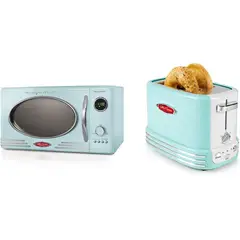 NOSTALGIA - Horno Microondas Retro Para Encimera Y Tostadora De Pan