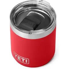 YETI - Vaso Rambler Lowball 10oz Apilable con Aislamiento al Vacío y Tapa MagSlider Rojo