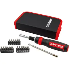 CRAFTSMAN - Juedo de Destornillador de Trinquete Juego Multibits 26 piezas CMHT68001