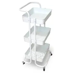 52 BITS - Organizador Estante 3 Niveles con Ruedas Blanco