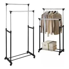 52 BITS - Tendedero de Ropa Doble Organizador Metálico Perchero