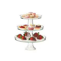 BORGONOVO - Fuente Servir Set X3 Bandejas Con Base 22/27/32Cm