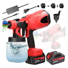 52 BITS - Pistola Pulverizadora Pintura Recargable Inalambrica +2 Bat