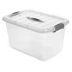 ENERGY PLUS - Caja Organizadora Plástica Grande con Tapa 17L Gris