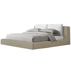 EKONOMODO COLOMBIA - Combo Cama Astoria con Colchón 1 Pillow 26 cm + Sabanas 120x160x190 Taupe