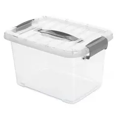 ENERGY PLUS - Caja Organizadora Plástica con Tapa 5.5 Litros Gris