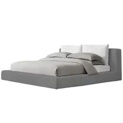 EKONOMODO COLOMBIA - Combo Cama Astoria con Colchón 1 Pillow 26 cm + Sabanas 120x160x190 Gris Plata