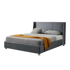 EKONOMODO COLOMBIA - Combo Cama Mousai con Colchón 1 Pillow 26 cm + Sabanas 110x120x190 Gris Plata