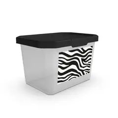 ESTRA - Caja Plástica Organizadora Con Manija 20lt 29.7X26X41.7 cm Natural/Negro